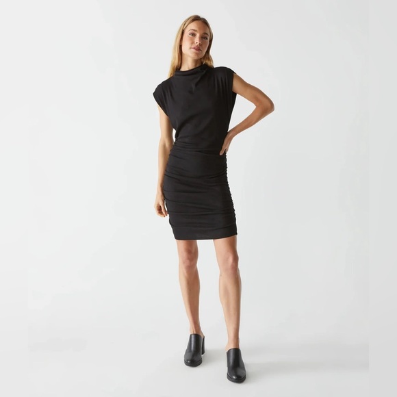 Michael Stars Dresses & Skirts - NWT Michael Stars Gia Mock Neck Power Shoulder Dress Ultra Rib Sz S